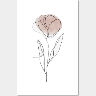 One Line Flower Botanical  Abstract Posters and Art